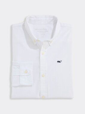 WHITE VINEYARD VINES:  Boys' Performance Cotton Breakwater Solid Shirt NWT